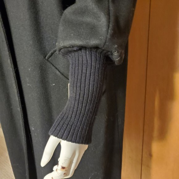 NWT Giorgio Parnucci Vintage Black Wool Trench Coat Women's Size 16 - Picture 3 of 9